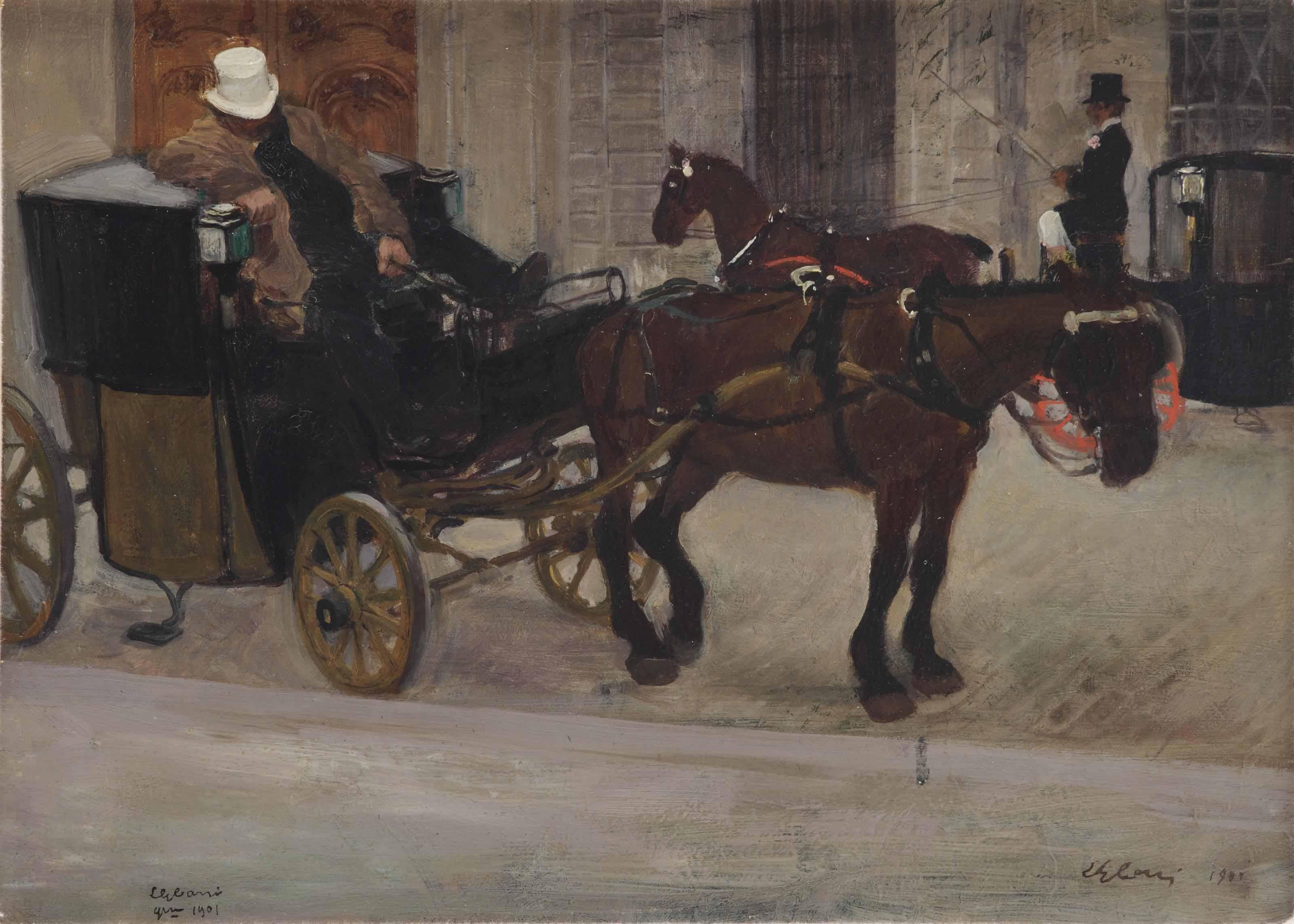 Léon-Georges-Jean-Baptiste Carré - Les caleches