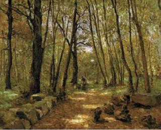 Léon Germain Pelouse - A sunlit wood
