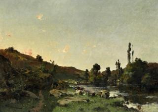 Léon Germain Pelouse - Wäscherinnen am Fluss