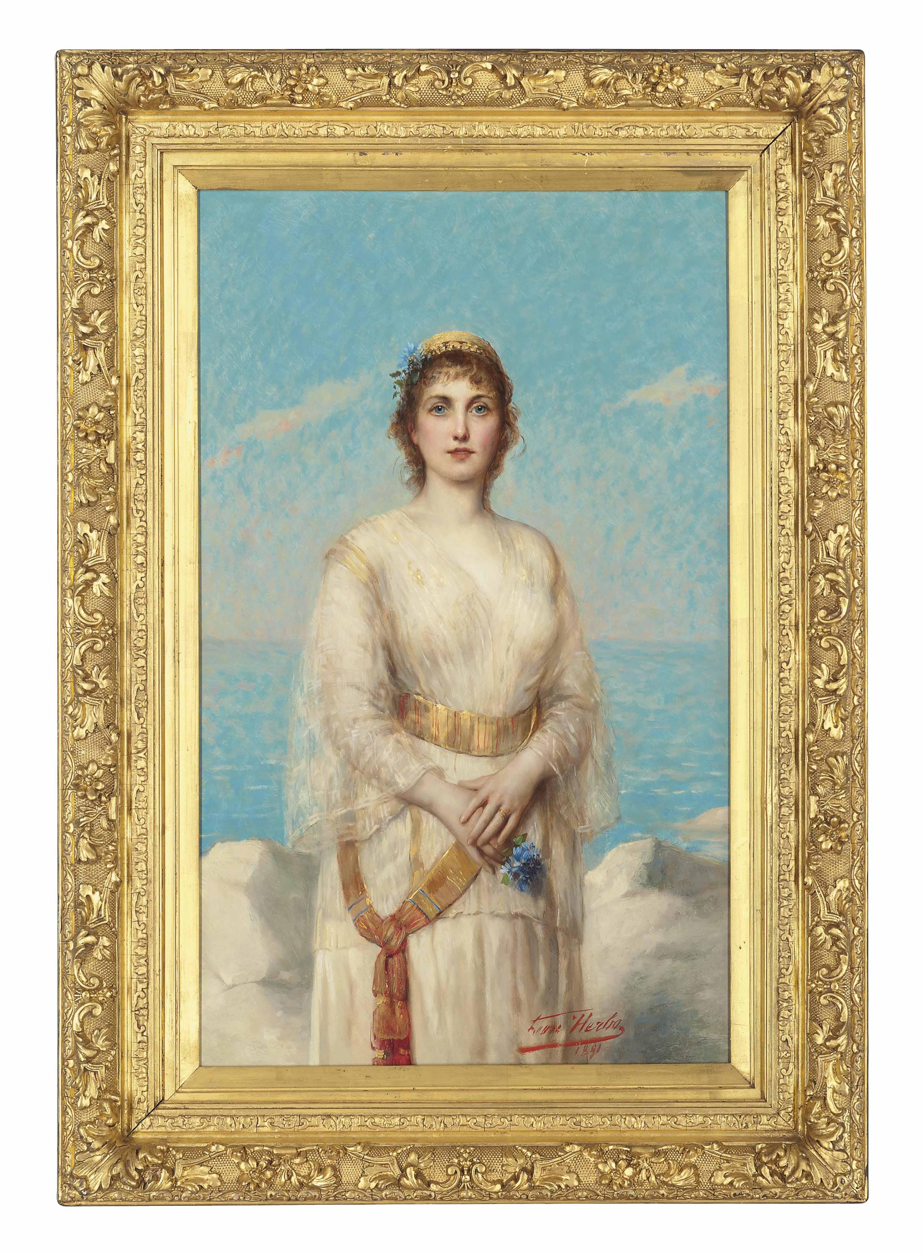 Léon Herbo - A maiden on the shore