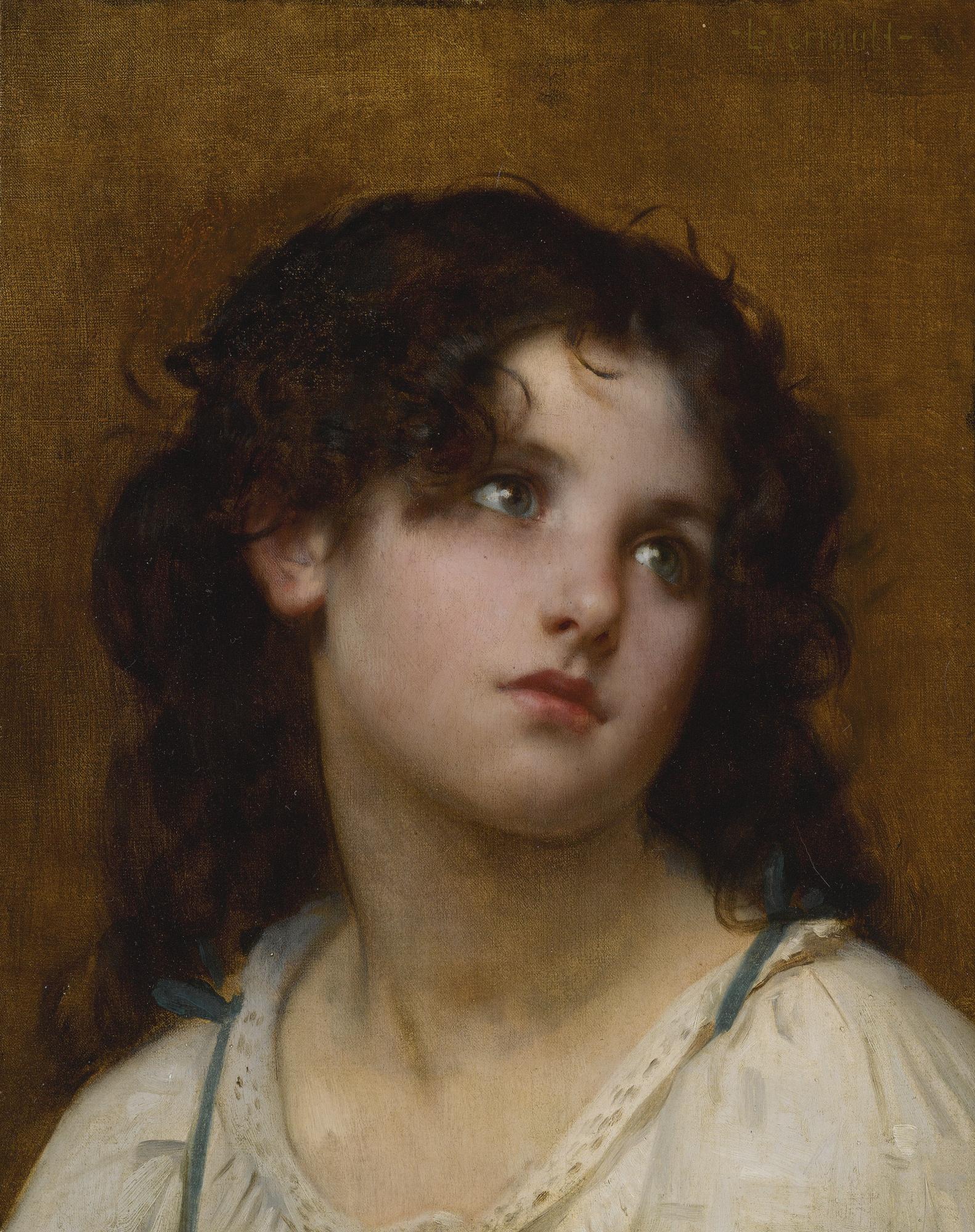 Léon-Jean-Basile Perrault - French portrait Of A Young Child