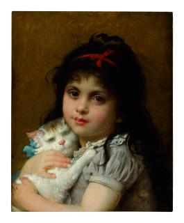 Léon-Jean-Basile Perrault - Girl With A Kitten