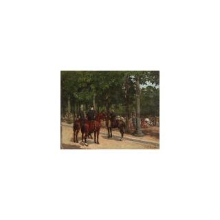 Léon Joseph Voirin - Figures On Horseback In A Park