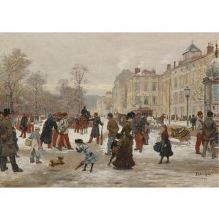 Léon Joseph Voirin - French A Winter\'S Day