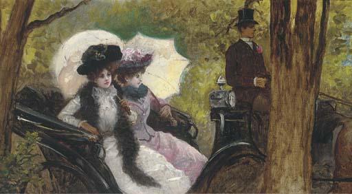 Léon-Joseph Voirin - Promenade En Calèche Sur Les Grands Boulevards