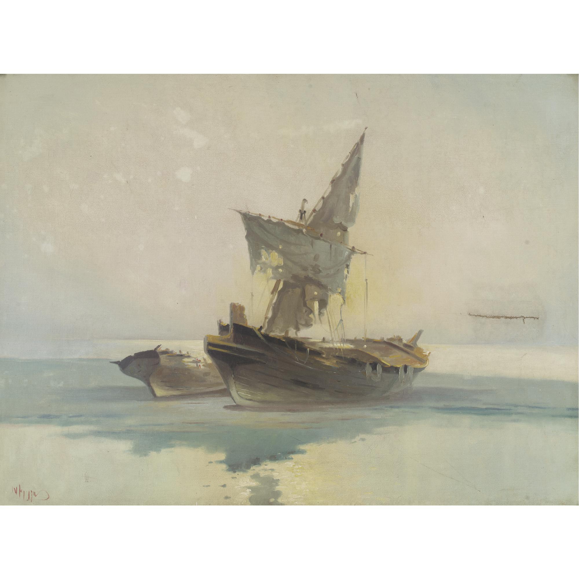 Leon Kalogeropoulos - Boats At Sunset