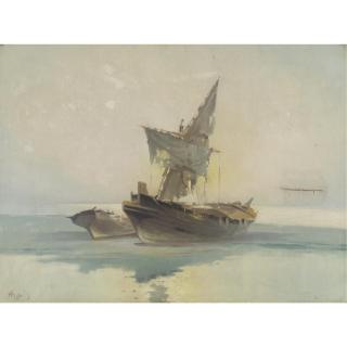 Leon Kalogeropoulos - Boats At Sunset