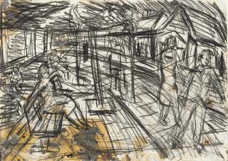 Leon Kossoff - A Street in Willesden, Summer