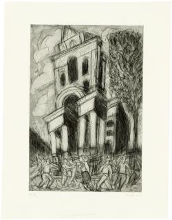Leon Kossoff - Christ Church, Spitalfields, Spring, Summer and Autumn (three works)