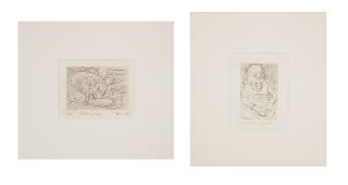 Leon Kossoff - Father Asleep (small version); Untitled