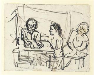 Leon Kossoff - Figures around a Table