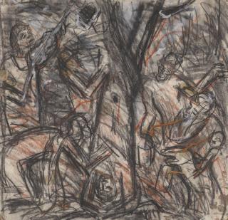 Leon Kossoff - From Titian: The Flaying of Marsyas