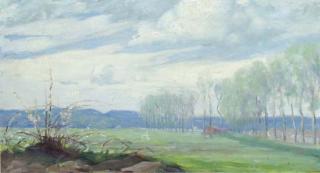 Leon Kroll - A tree lined field