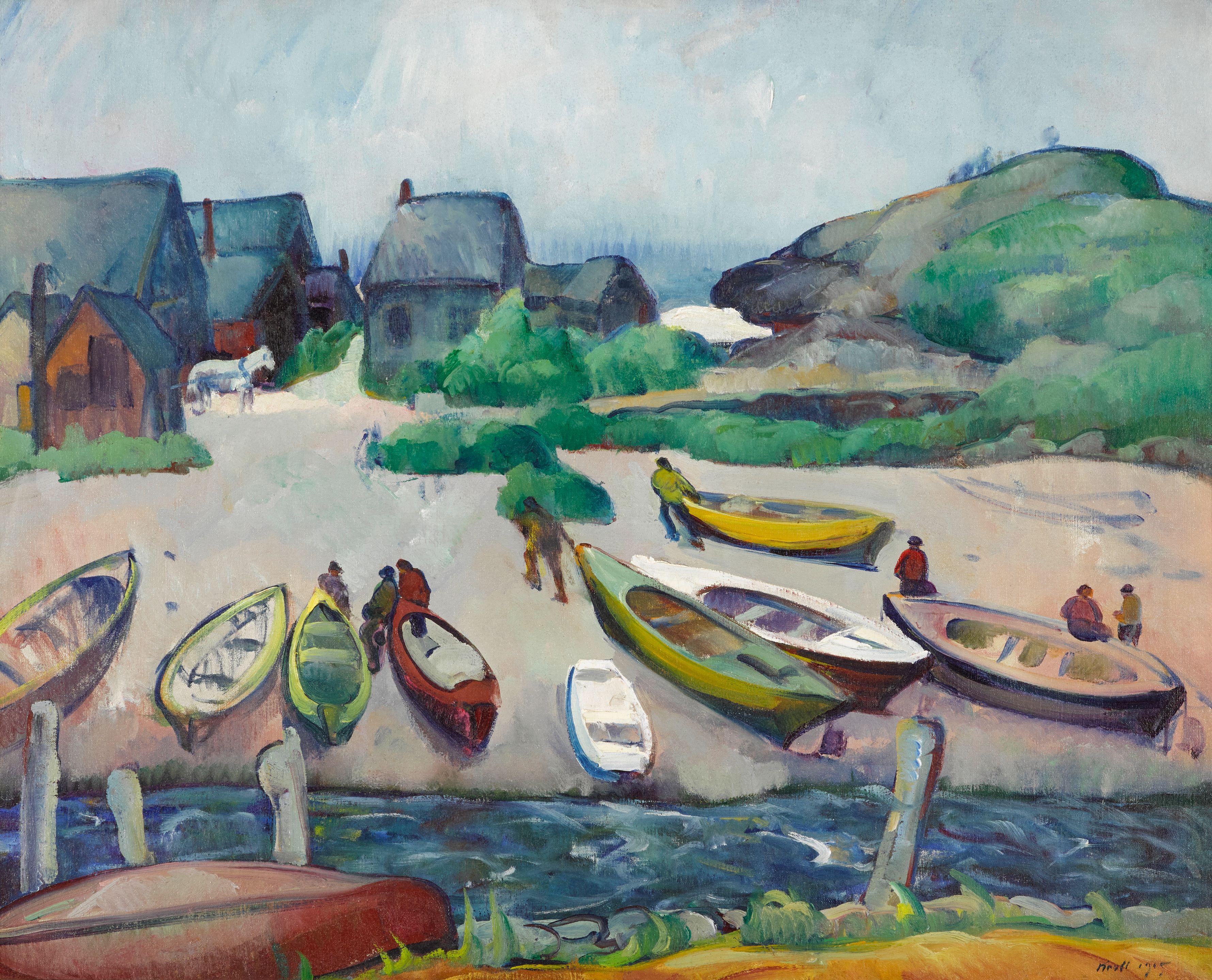 Leon Kroll - Boats on the Harbor