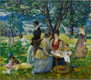 Leon Kroll - Garden Scene with Figures