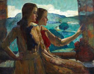 Leon Kroll - Sisters Waiting by a Window