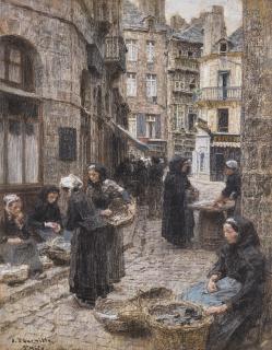 Léon Lhermitte - French le Marché Aux Poissons, St. Malo
