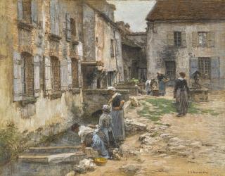 Léon Lhermitte - French les Lavandières À Villenauxe