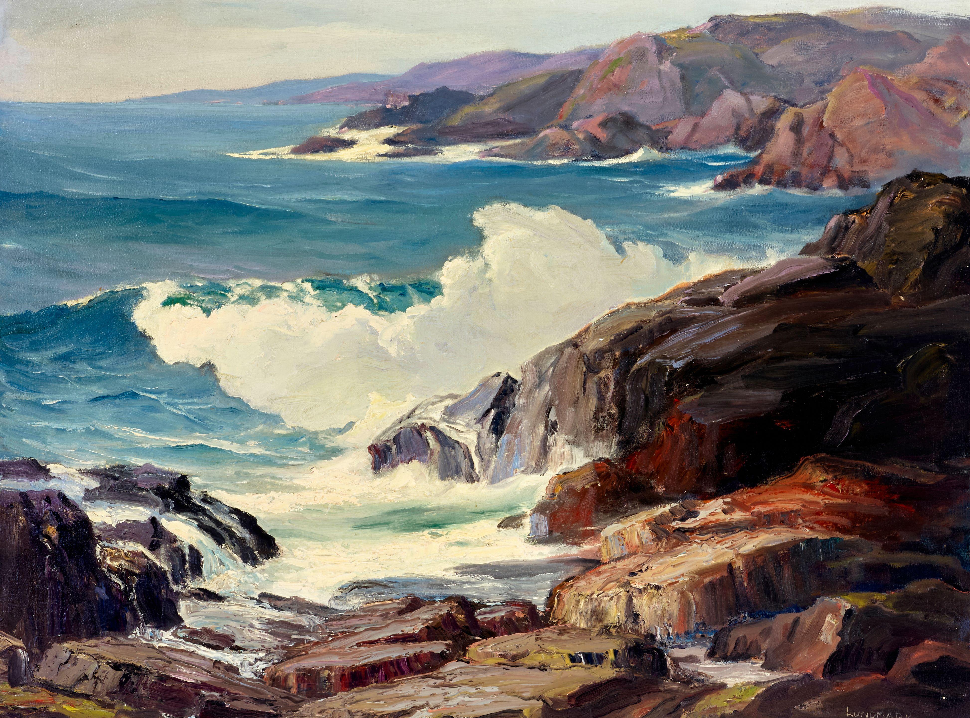 Leon Lundmark - Shore of the Golden State 30 x 40 in. framed 36 x 45 in.