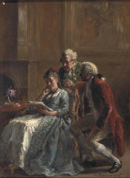 Léon Marie Constant Dansaert - Reading over her shoulder