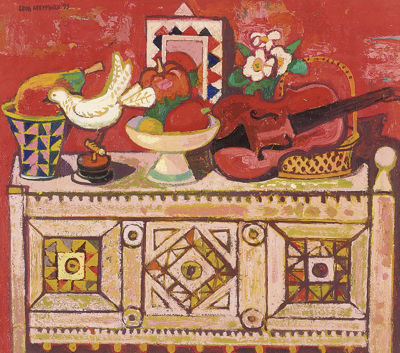 Leon Morrocco, A.R.S.A. - Indian Chest With Violin