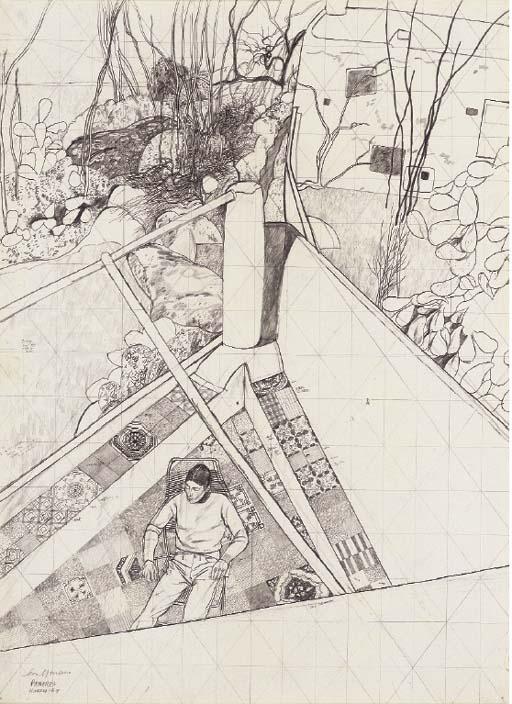 Leon Morrocco - Figure on a patio