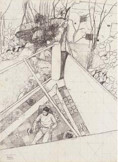 Leon Morrocco - Figure on a patio