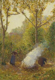 Léon Pourtau - Paysannes Alimentant Le Feu