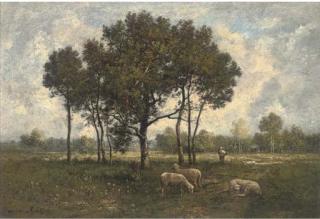 Léon Richet - A shepherd and his flock