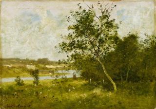 Léon Richet - Französische Flusslandschaft