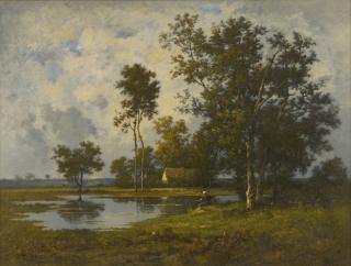 Léon Richet - Landscape With A Quiet Pool