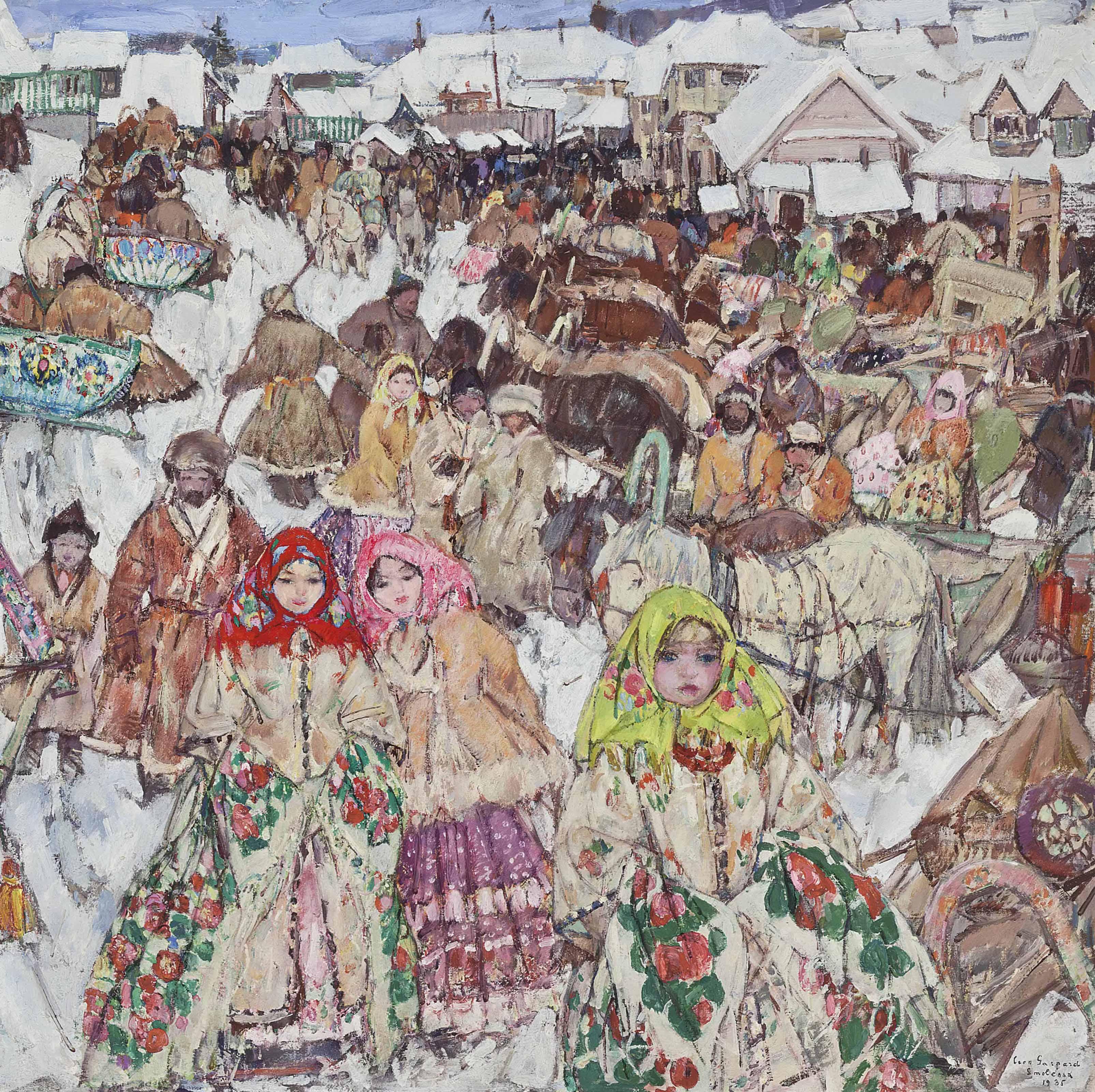 Leon Shulman Gaspard - New Year\'s Day Celebration in Smolensk