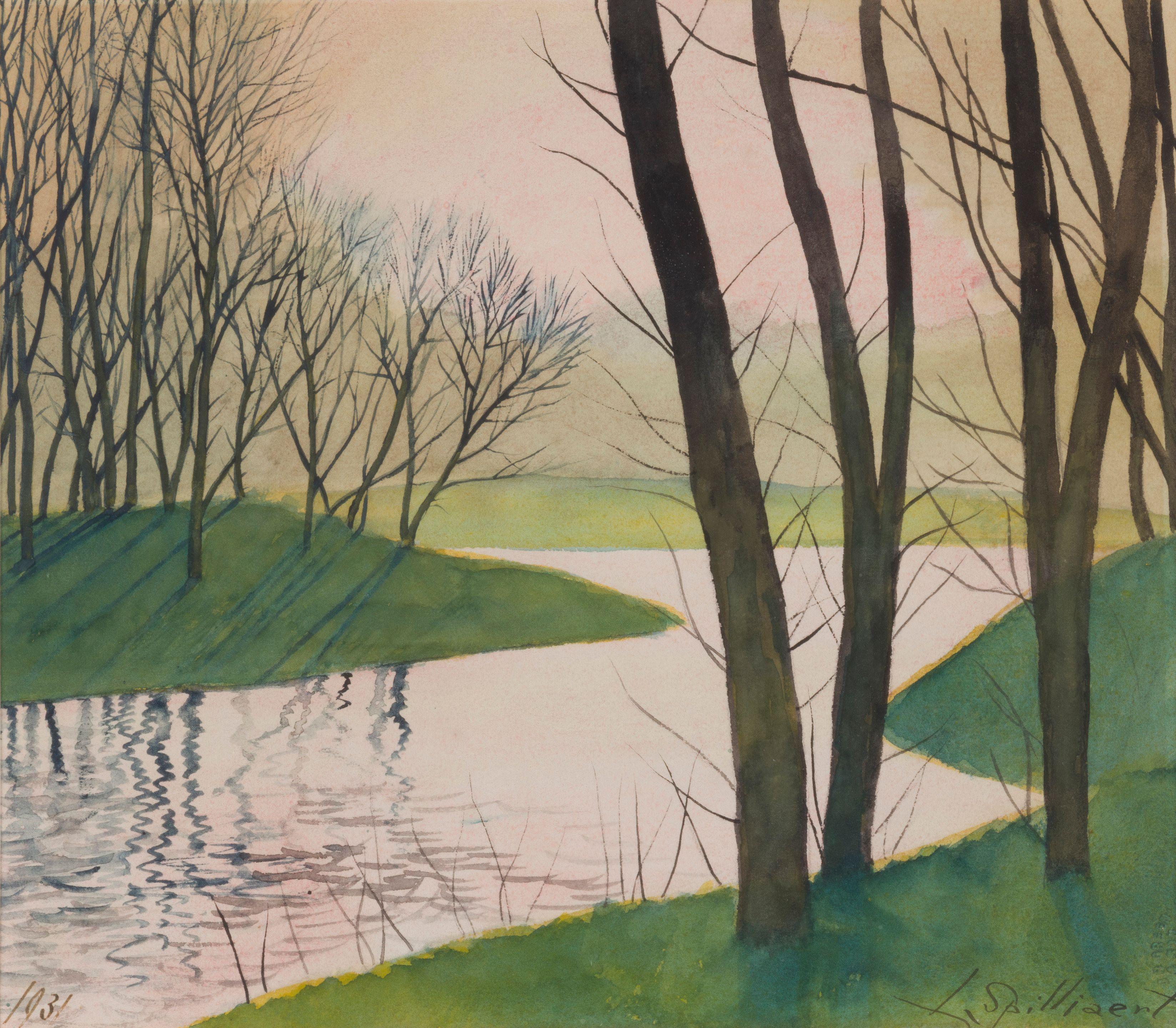 Léon Spilliaert - Arbres autour du lac du parc Marie-Henriette, Ostende