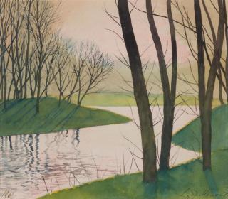Léon Spilliaert - Arbres autour du lac du parc Marie-Henriette, Ostende