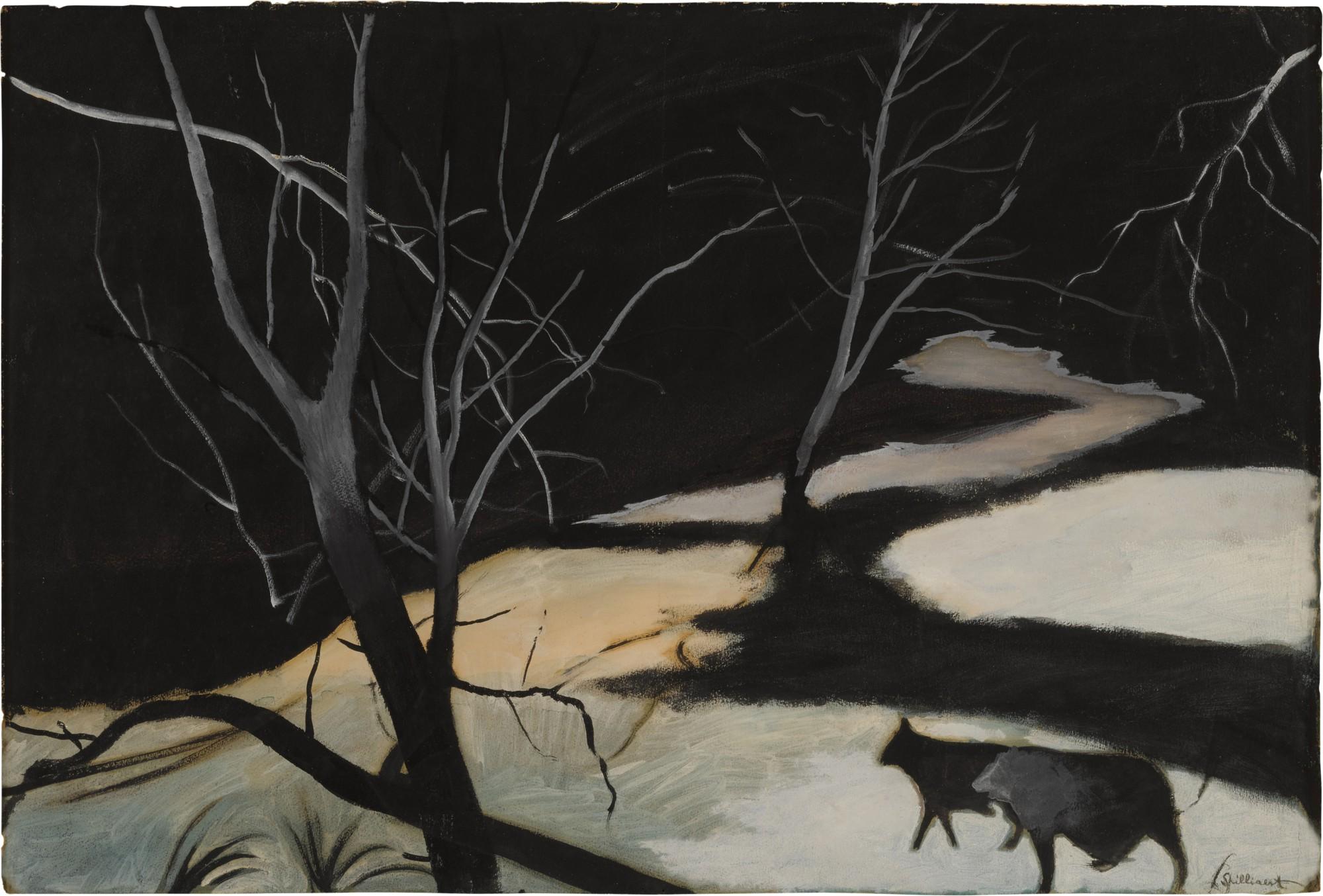 Léon Spilliaert - Chiens dans un paysage de neige