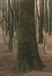 Leon Spilliaert - Écorce de chêne: an oak tree in a forest