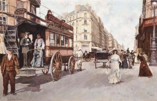 Léon Zeytline - Carosse à cinq sols sur la Grand Boulevard