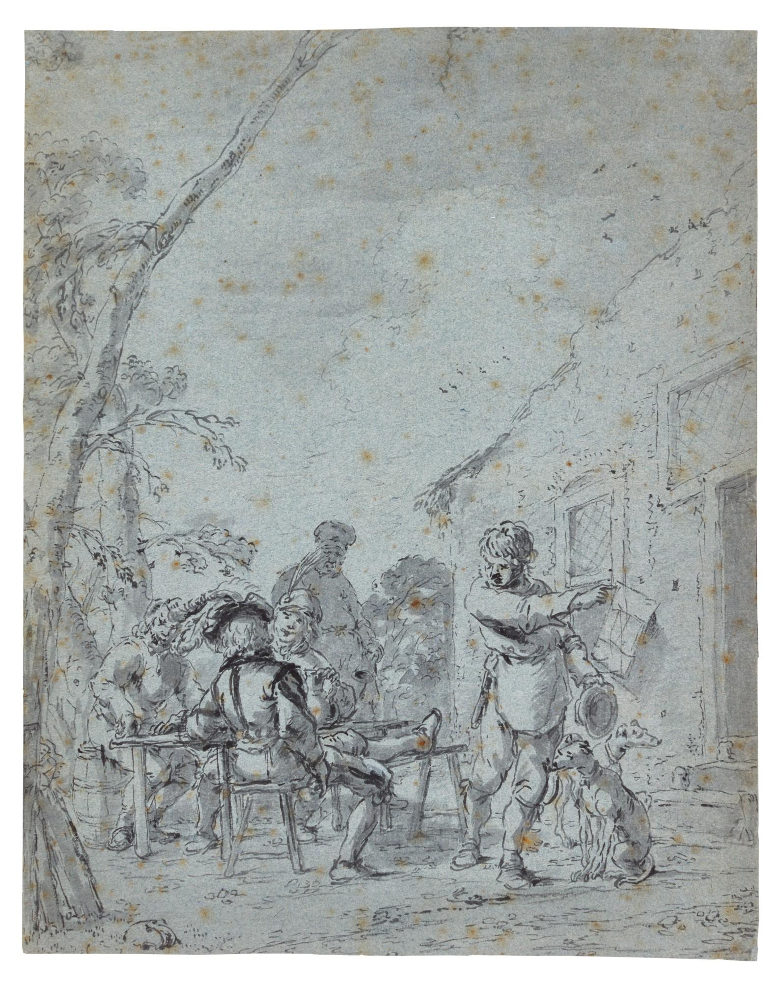 Leonaert Bramer - Figures before an inn