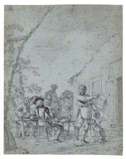 Leonaert Bramer - Figures before an inn