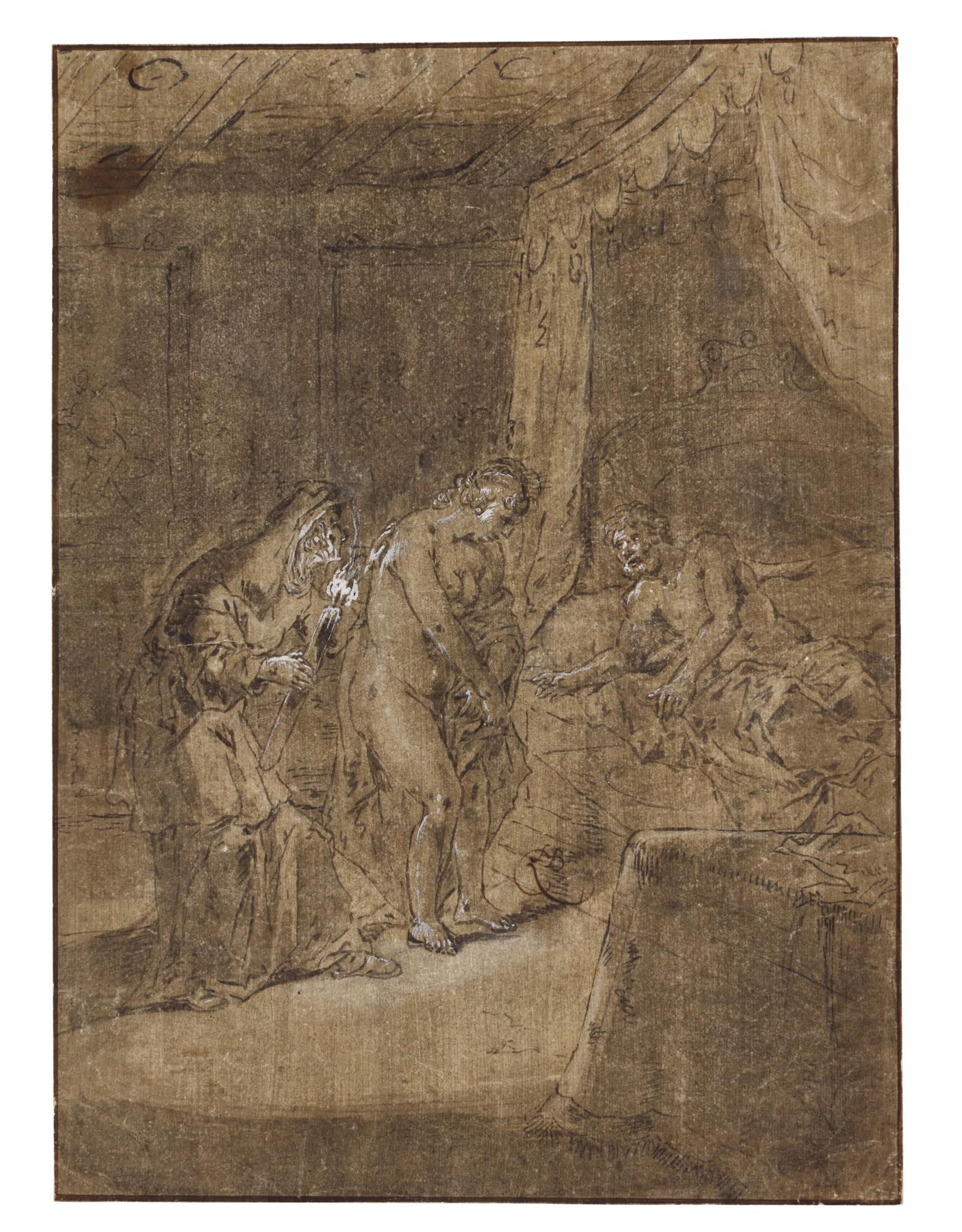 Leonaert Bramer - Sara brings Hagar to Abraham