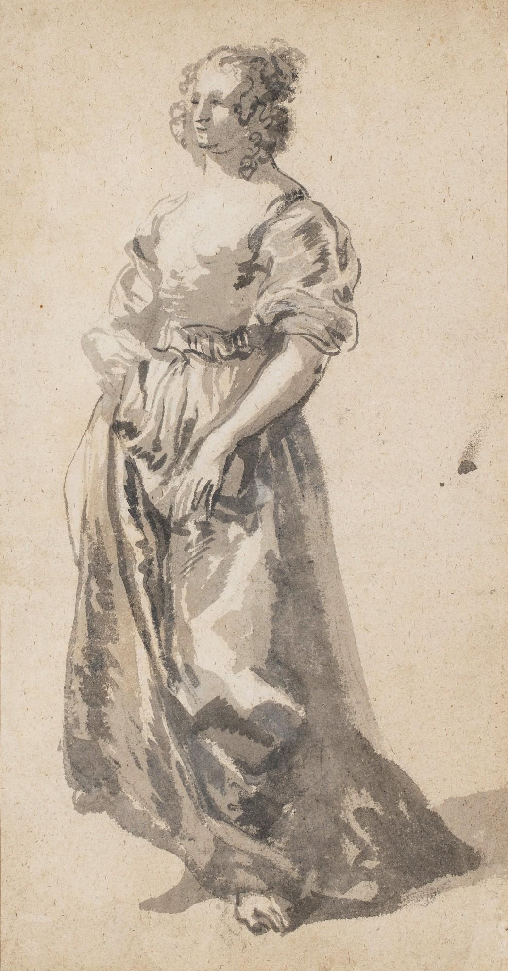 Leonaert Bramer - Study of a standing lady