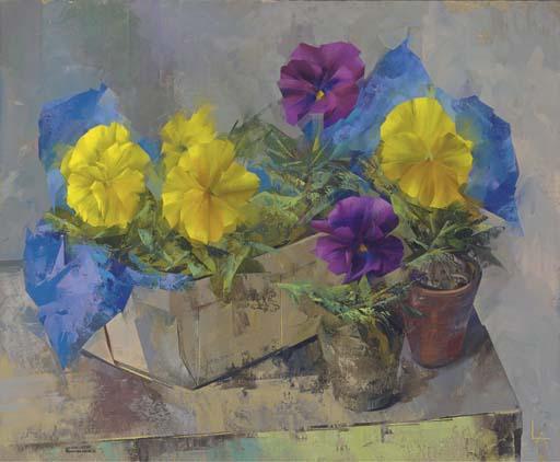 Leonard Appelbee - Still Life With Pansies