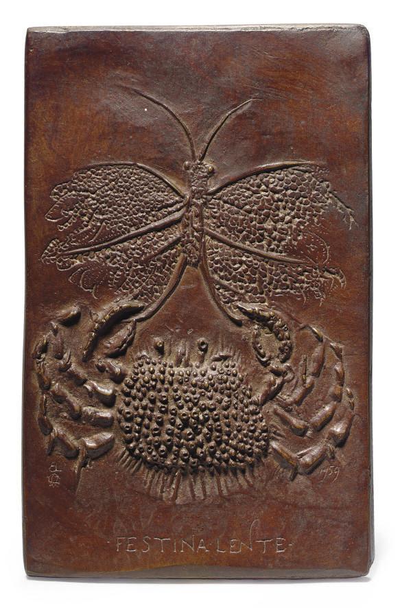 Leonard Baskin - A butterfly and a crab