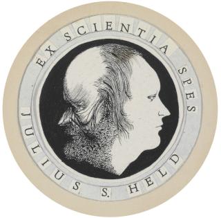 Leonard Baskin - Book plate for Julius Held