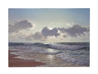 Leonard C. Lane - Sunrise over cresting waves