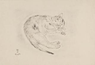 Léonard Foujita - Chat Endormi