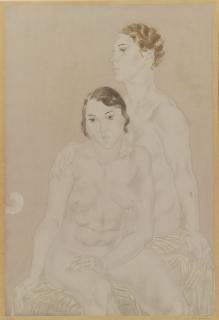 Léonard Foujita - Femmes: [Two Seated Nudes]