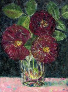 Leonard McComb, R.A. - Red Roses in a Glass