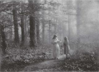 Léonard Missone - Landscape with two girls