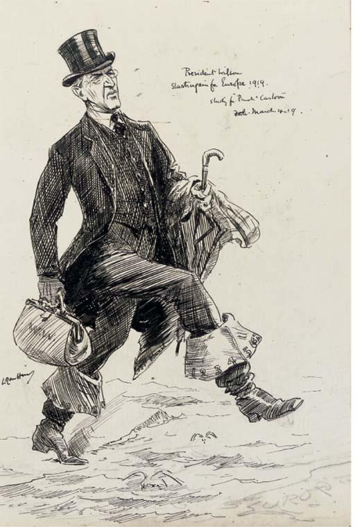 Leonard Raven-Hill - \'President Wilson Starts Again For Europe\'